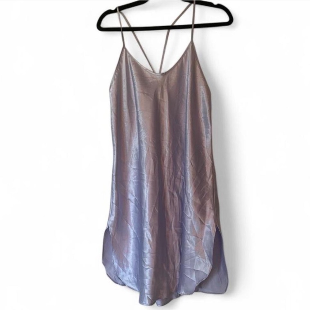 Vtg slip dress satin criss cross back